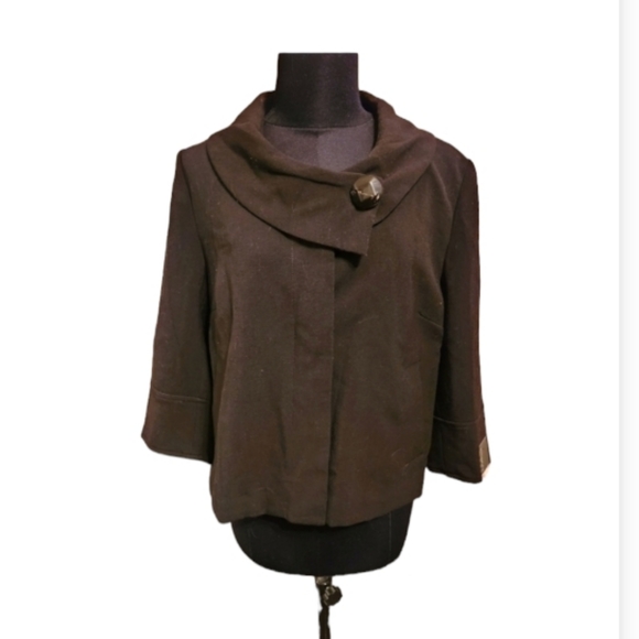 Atmosphere Black Jacket with Button Collar Detail amd 3/4 Sleeves BNWT - Picture 1 of 7